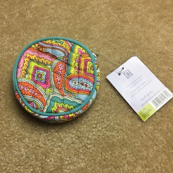Colorful Round Zipper Pouch 5in x 5in NWT - Picture 2 of 6